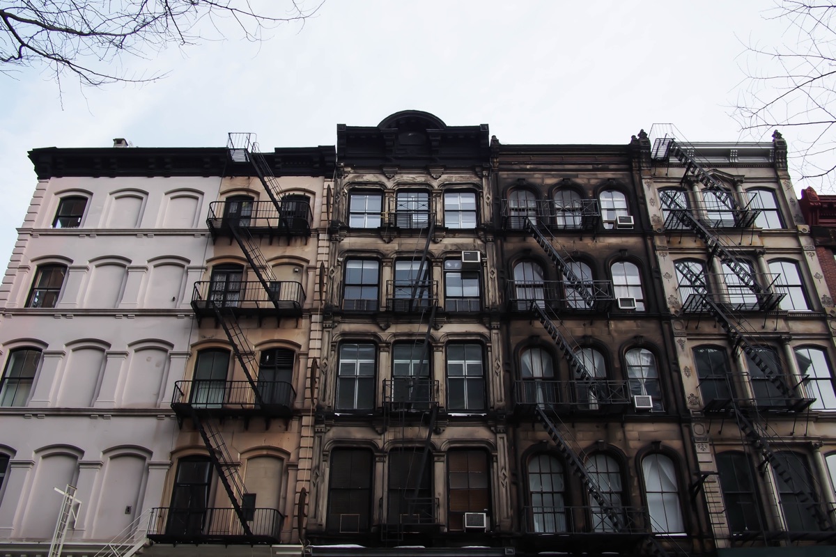 A modern apartment complex with balconies