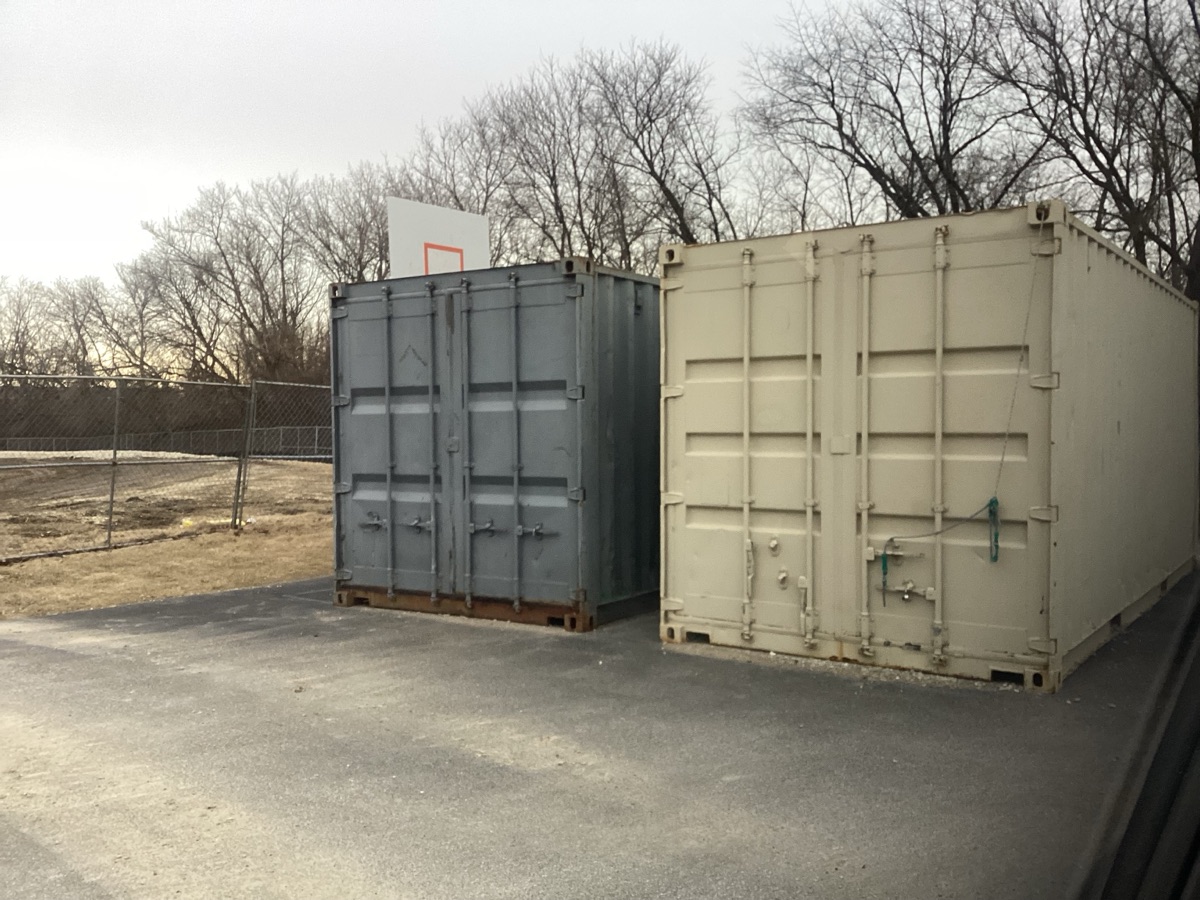 Stacked shipping containers available for storage